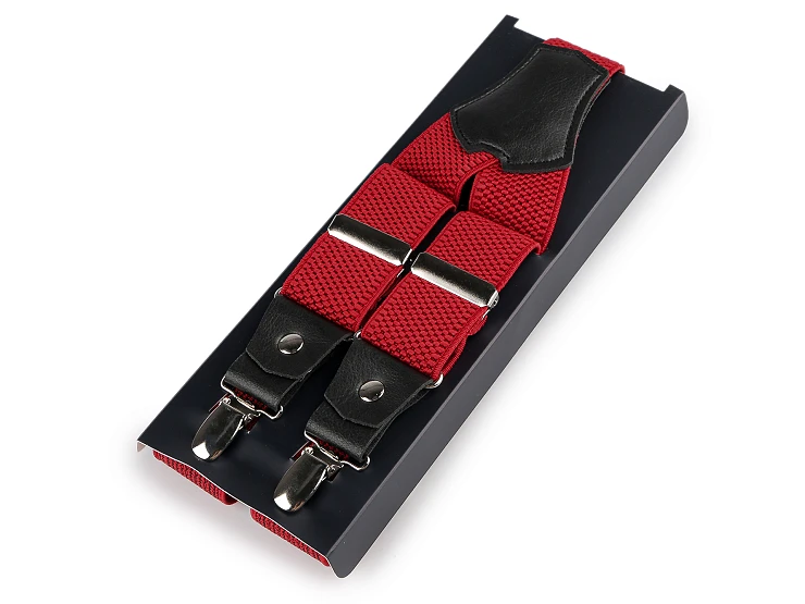 Angelo Bonetti bőr nadrágtartó - Piros