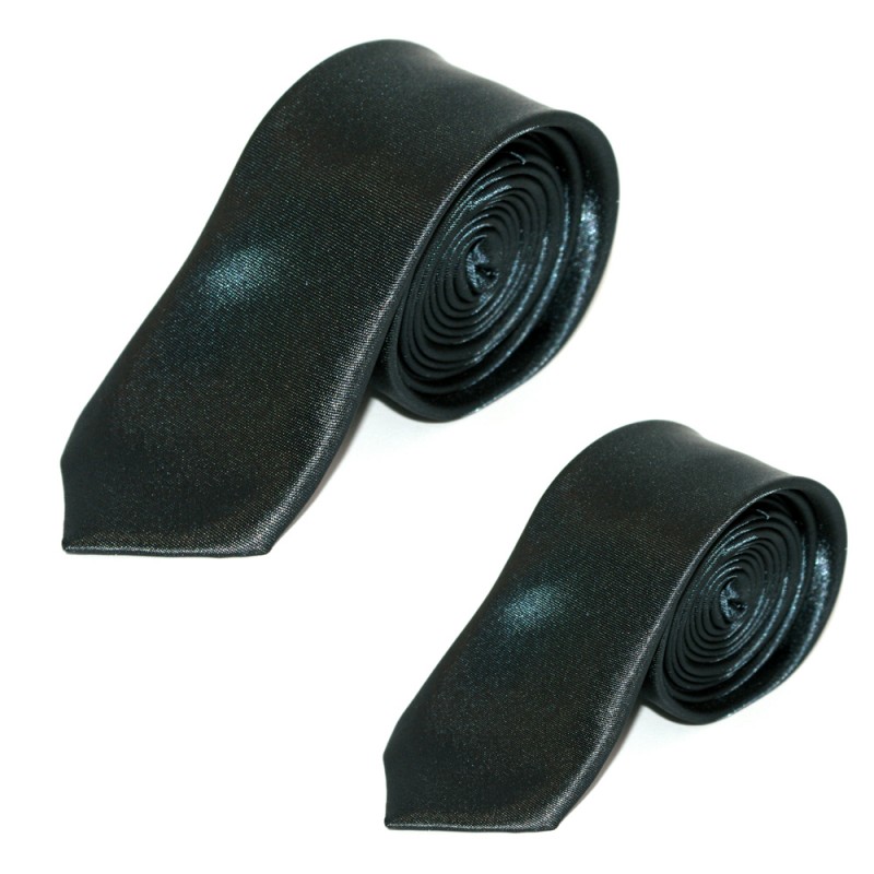 Szatén apa-fia nyakkendő szett - Fekete