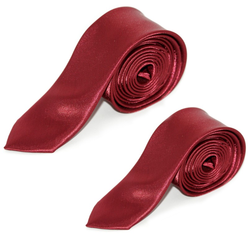Szatén apa-fia nyakkendő szett - Bordó