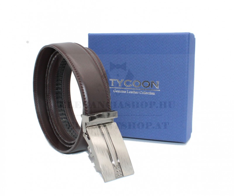 Tycoon férfi bőr öv díszdobozban - Sötétbarna