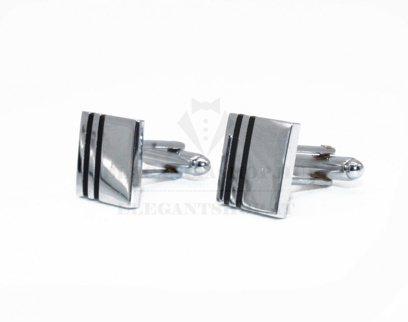 GL mandzsetta gomb - Ezüst-fekete