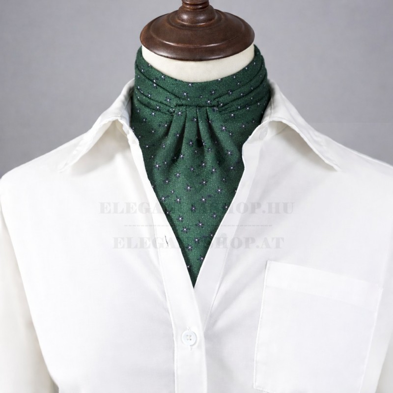 Goldenland ascot nyaksál - Sötétzöld aprómintás