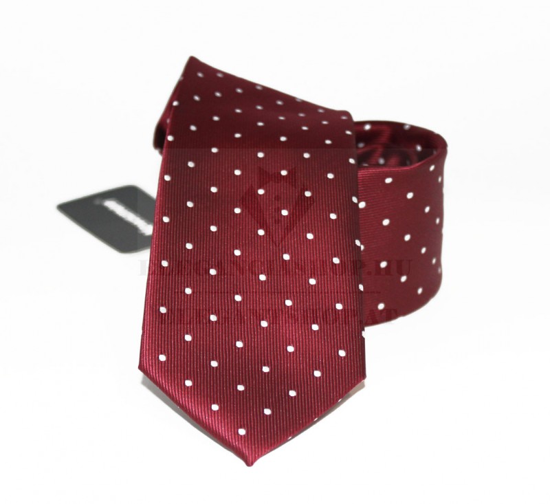 NM slim szövött nyakkendő - Bordó aprómintás