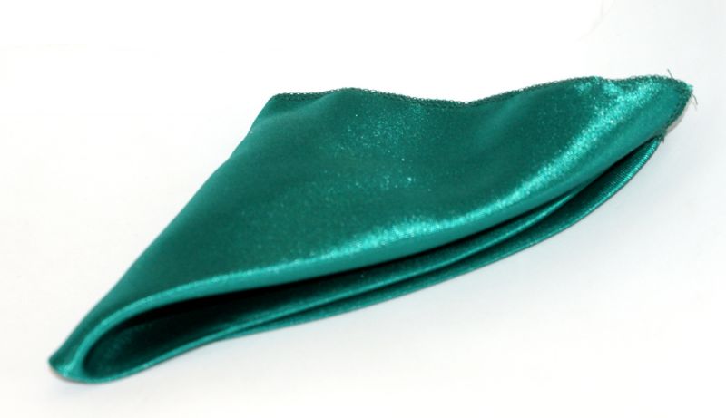 Krawat szatén díszzsebkendő - Tűrkízzöld