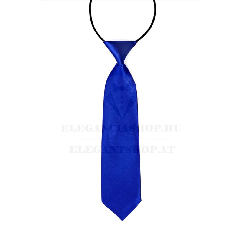 Gumis szatén gyereknyakkendő - Királykék