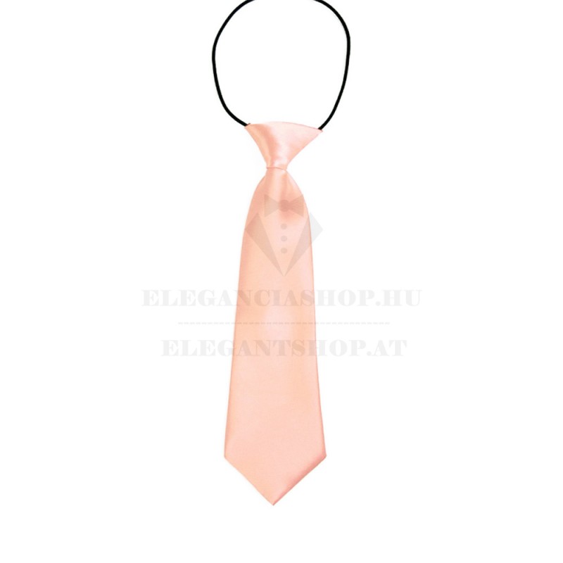 Gumis szatén gyereknyakkendő - Púderrózsaszín