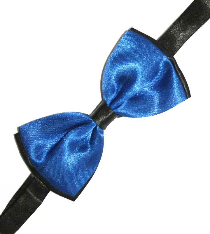 Gyerek szatén csokornyakkendő - Fekete-királykék