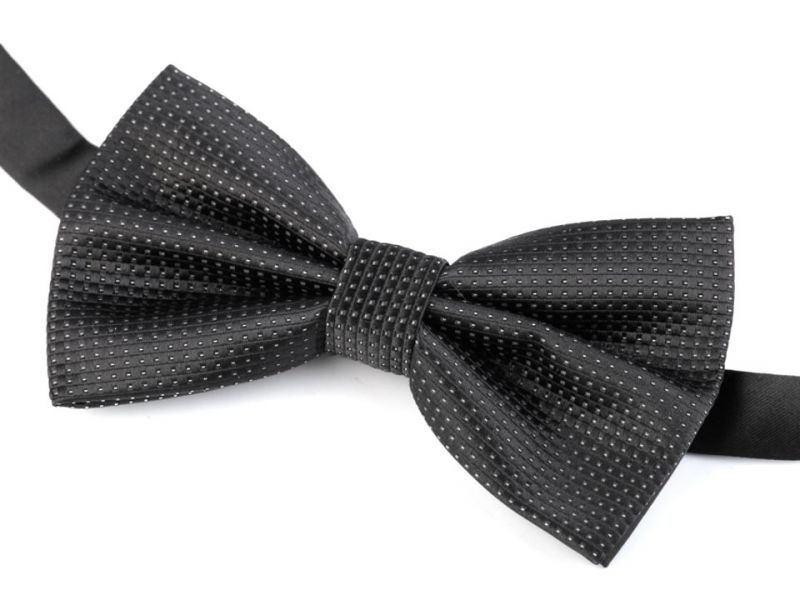 Dobozos csokornyakkendő - Fekete pöttyös