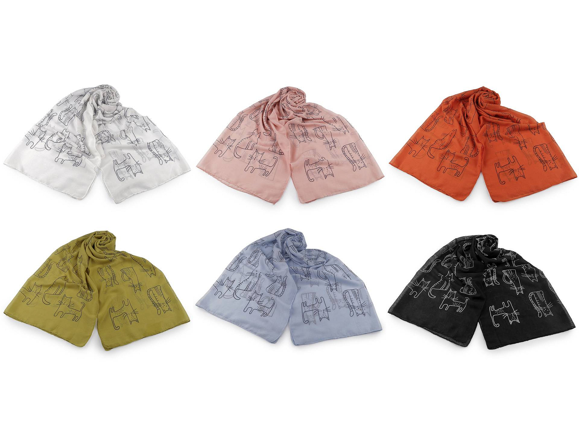 Női sál macska - 70x180 cm