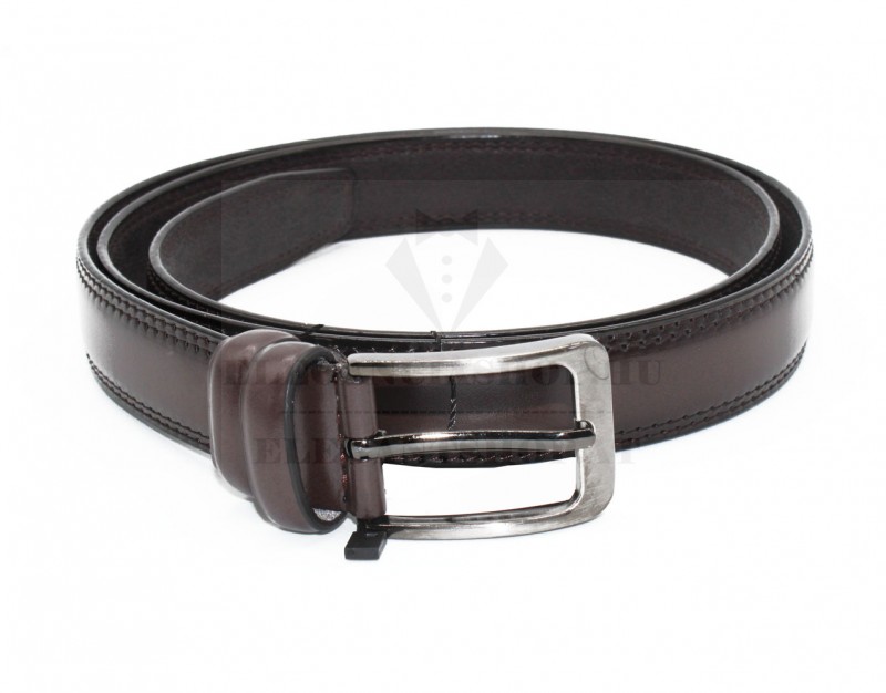 HF férfi bőr öv - Sötétbarna