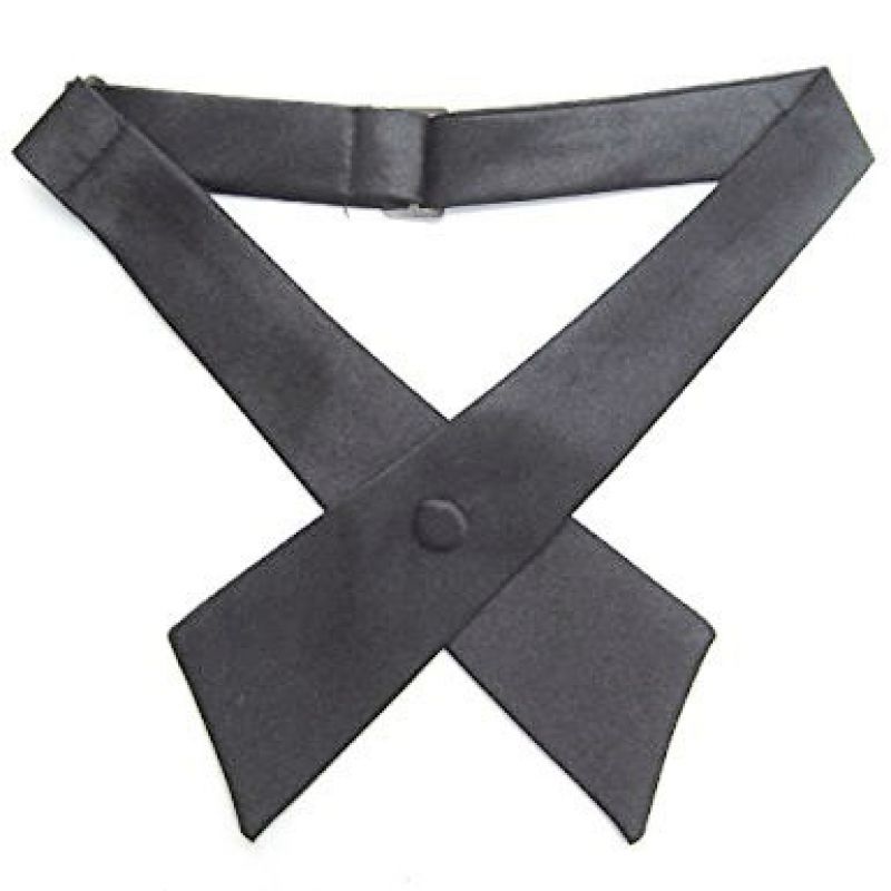 Szatén unisex kereszt nyakkendő - Sötétszürke