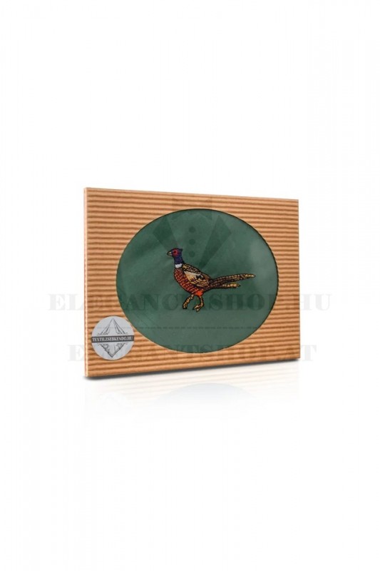 Hímzett pamut zsebkendő - Fácán