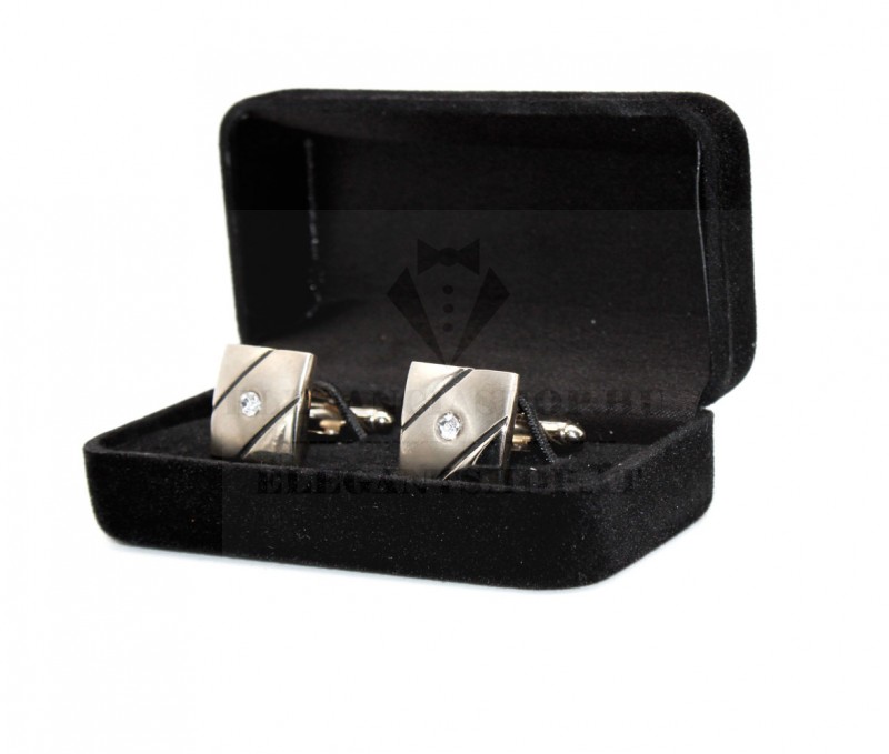 Mandzsettagomb díszdobozban - Arany strasszköves