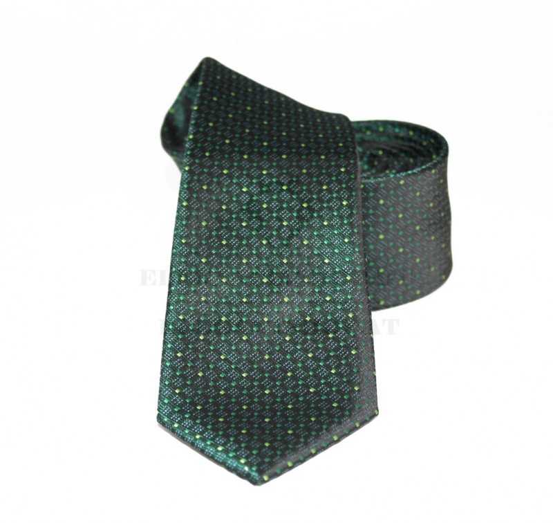 NM slim szövött nyakkendő - Zöld aprómintás