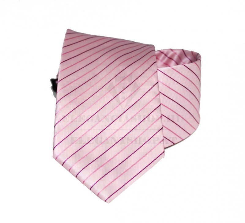NM normál nyakkendő - Rózsaszín csíkos