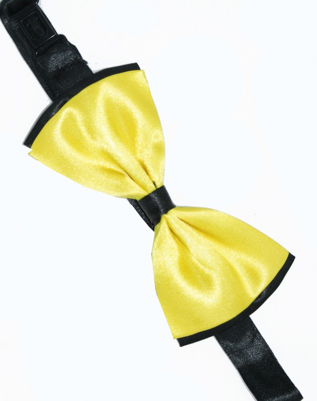Zsorzsett szatén csokornyakkendő - Sárga-fekete