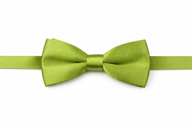 Gyerek szatén csokornyakkendő - Almazöld