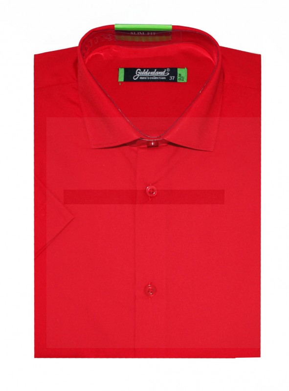 Goldenland slim rövidujjú ing - Piros