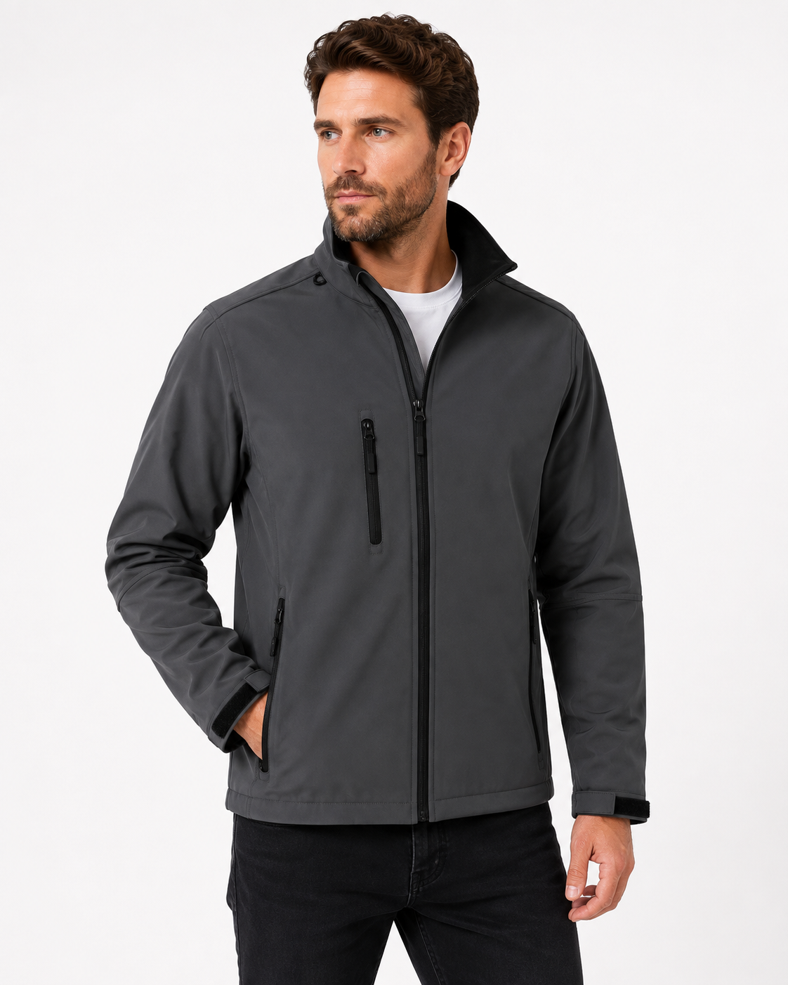 Férfi softshell dzseki - Sötétszürke