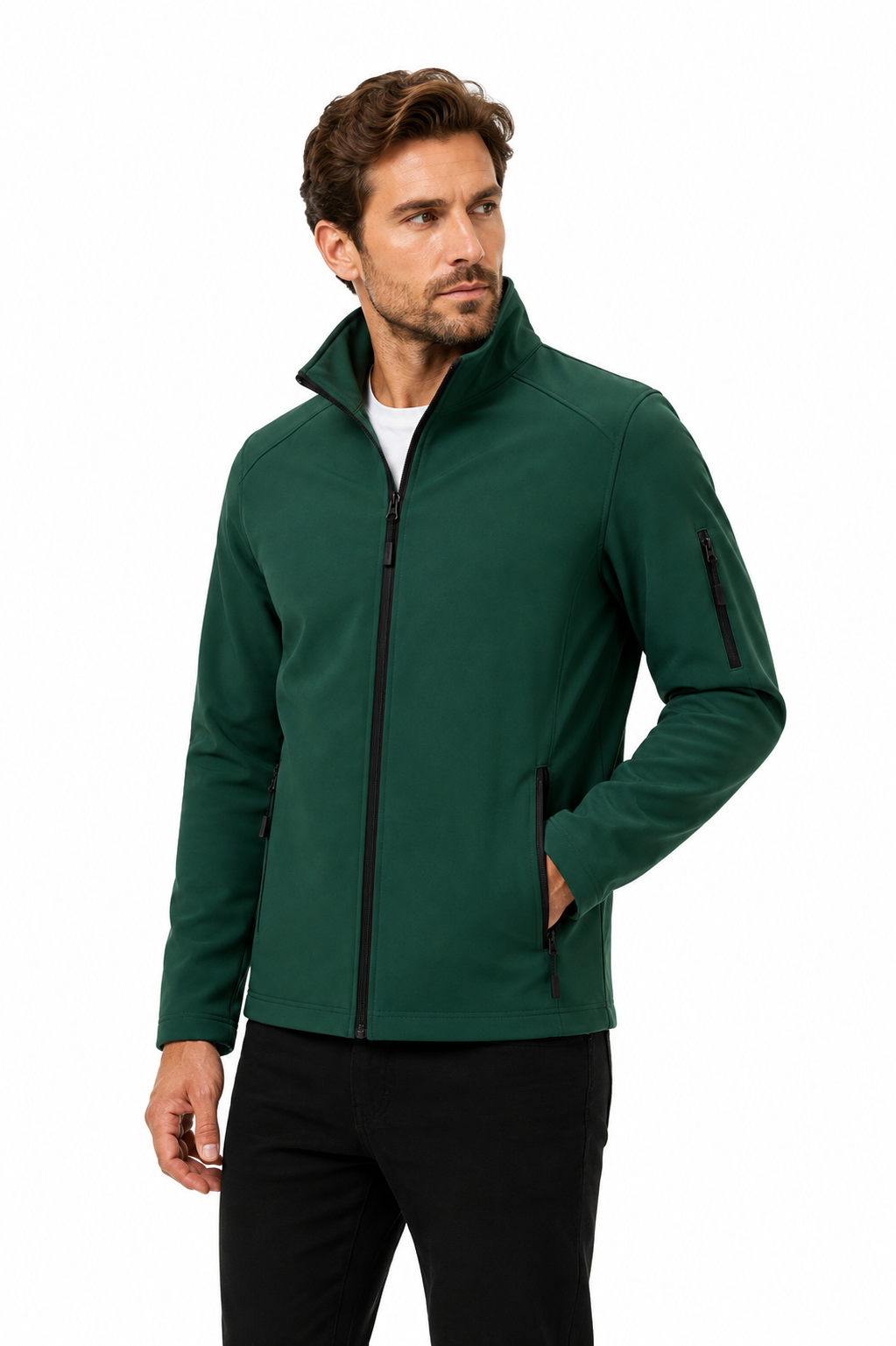 Férfi softshell dzseki - Sötétzöld
