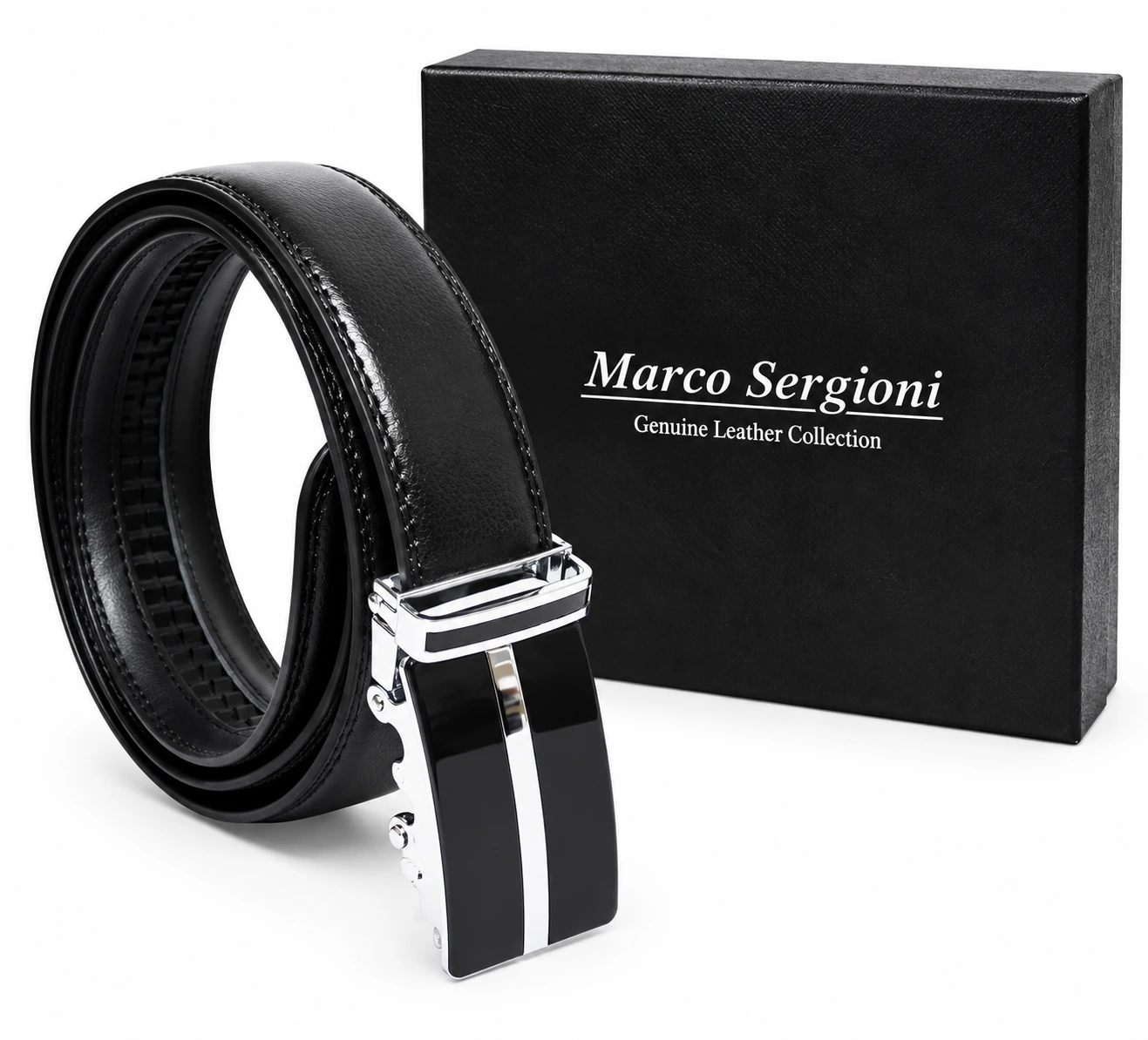Marco Sergioni férfi bőr öv - Fekete