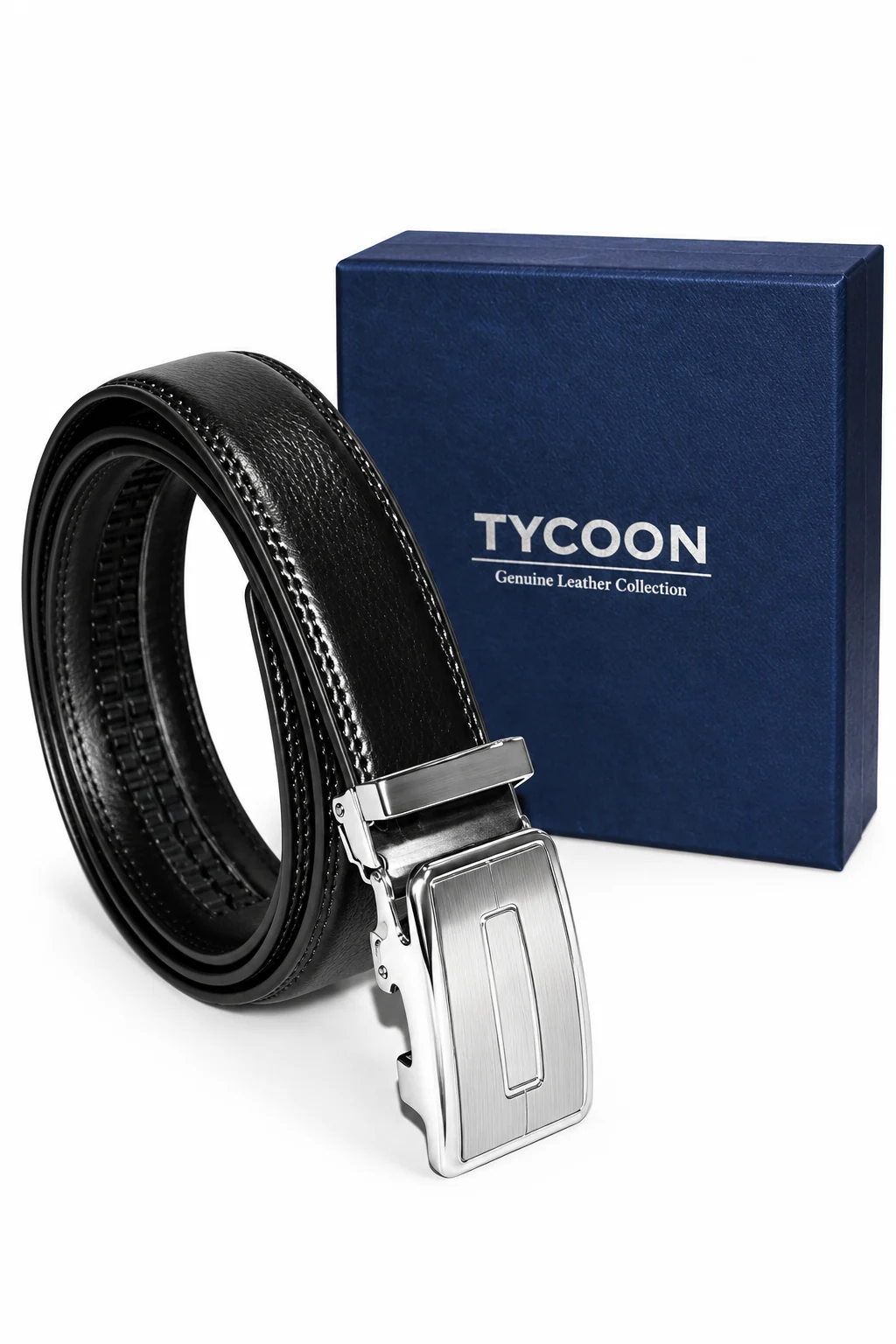 Tycoon férfi bőr öv - Fekete