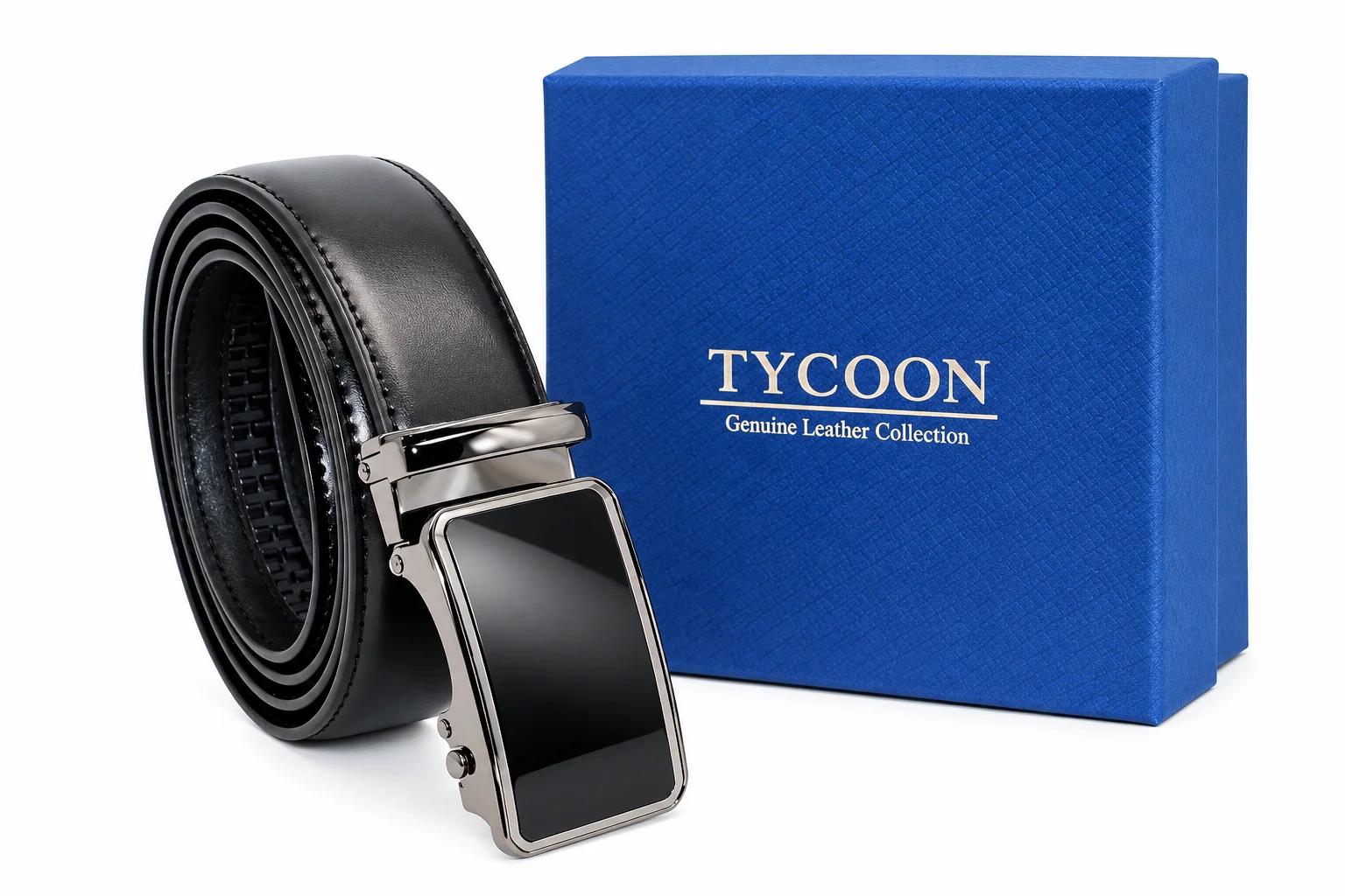 Tycoon extra hosszú férfi bőr öv - Fekete