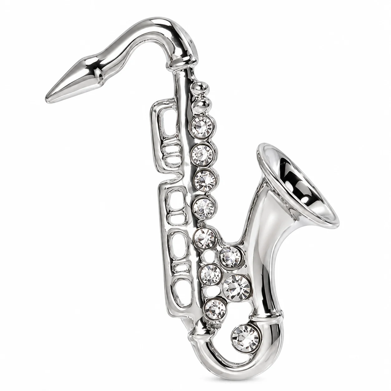 Bross kitűző saxofon
