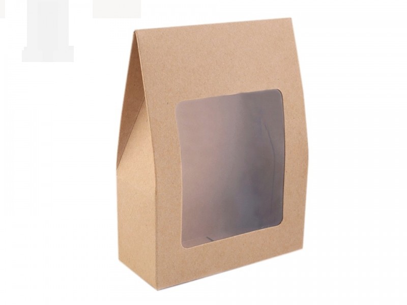 Papírdoboz natural ablakkal - 10 db/csomag