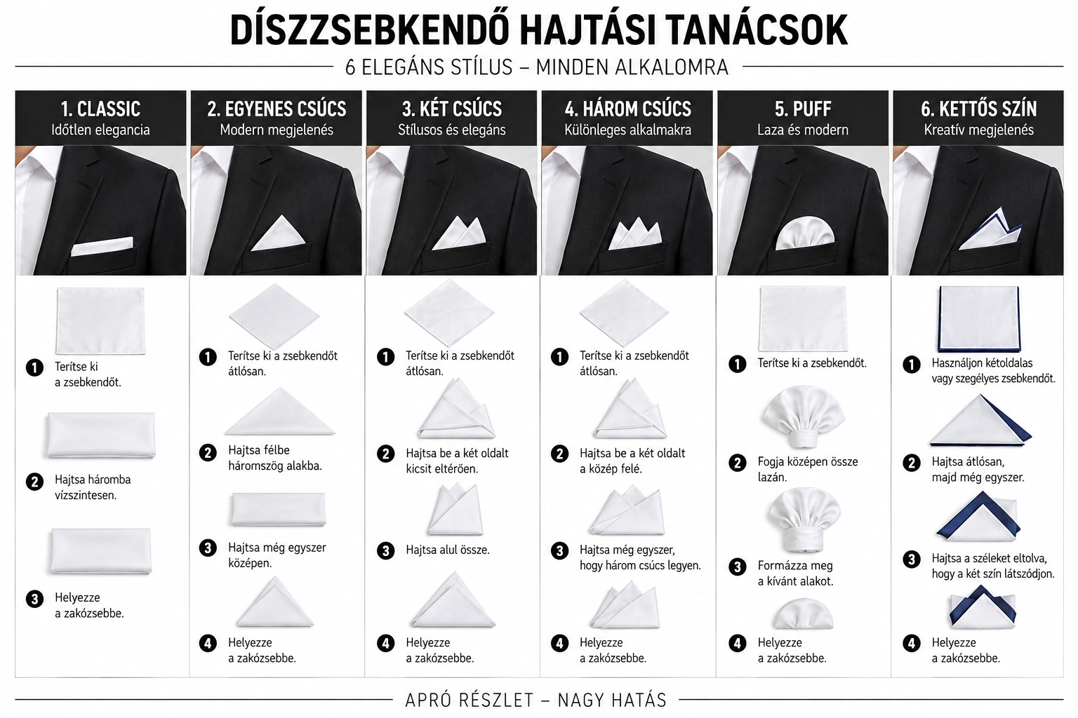 Vento szatén díszzsebkendő - Menta