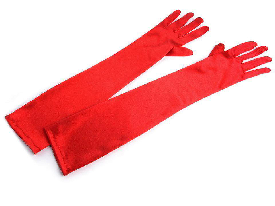 Hosszú alkalmi szatén kesztyű - 45 cm