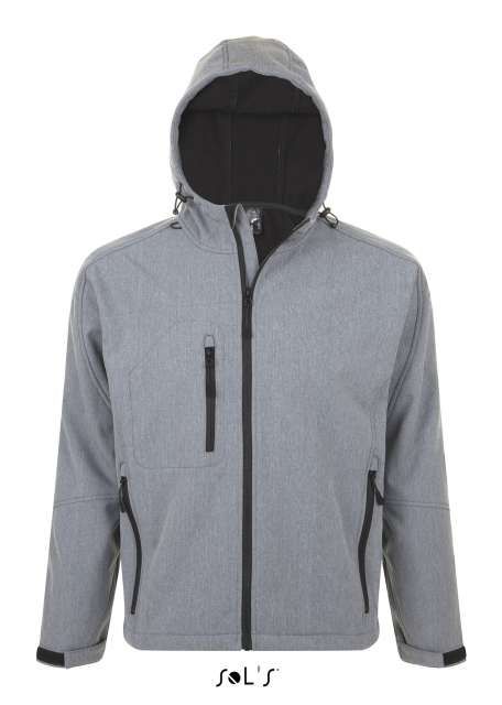 Férfi kapucnis softshell dzseki - Szürke
