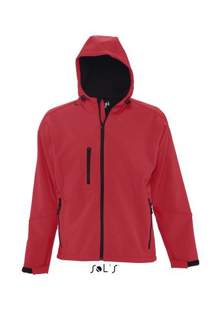 Férfi kapucnis softshell dzseki - Piros