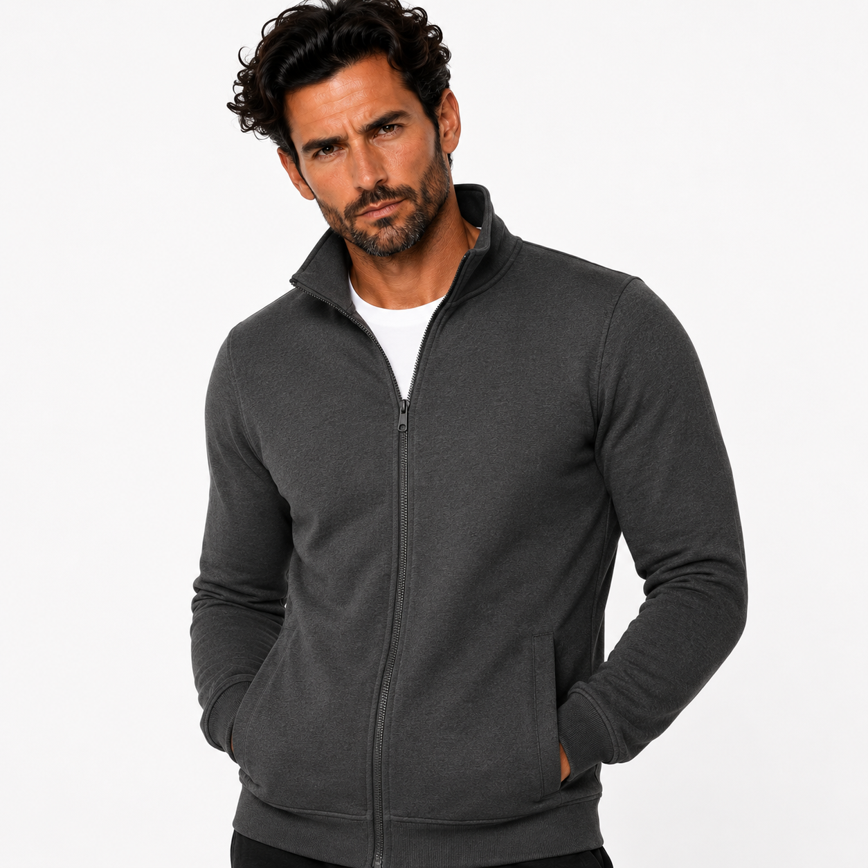 MEN'S FLEECE cippzáros kardigán