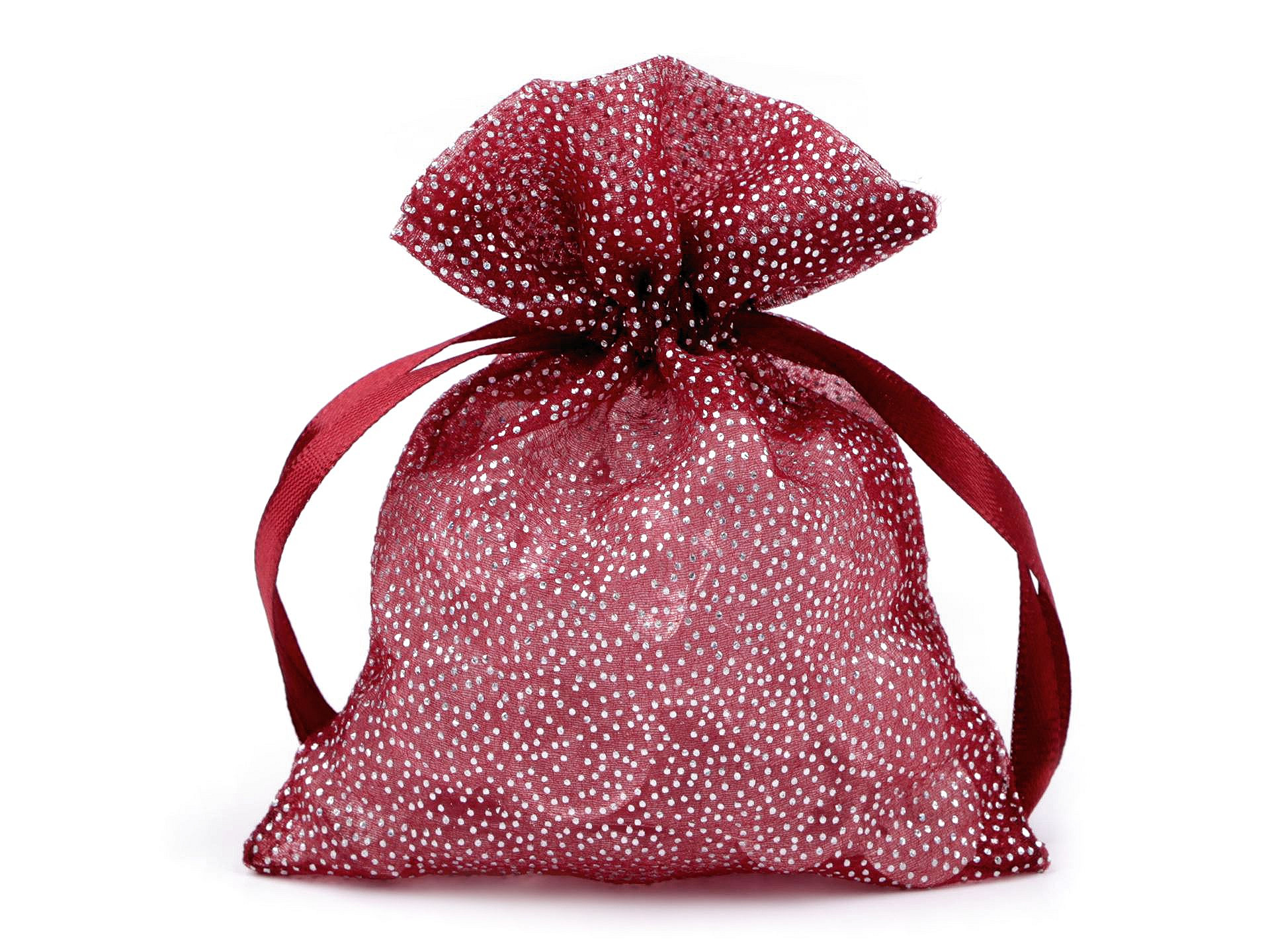 Organza ajándék zsák glitterel 10x13 cm - 10 db