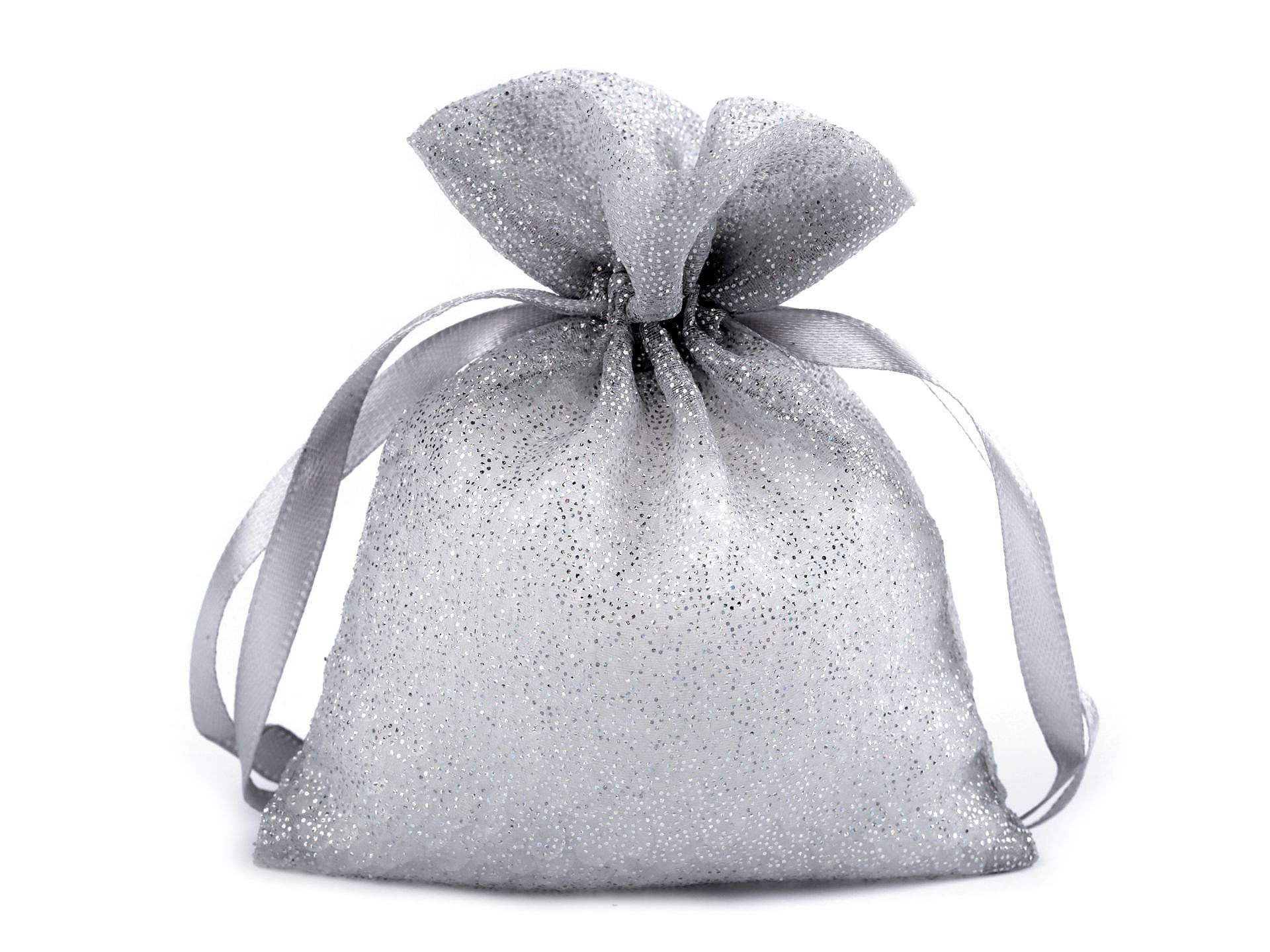 Organza ajándék zsák glitterel 10x13 cm - 10 db