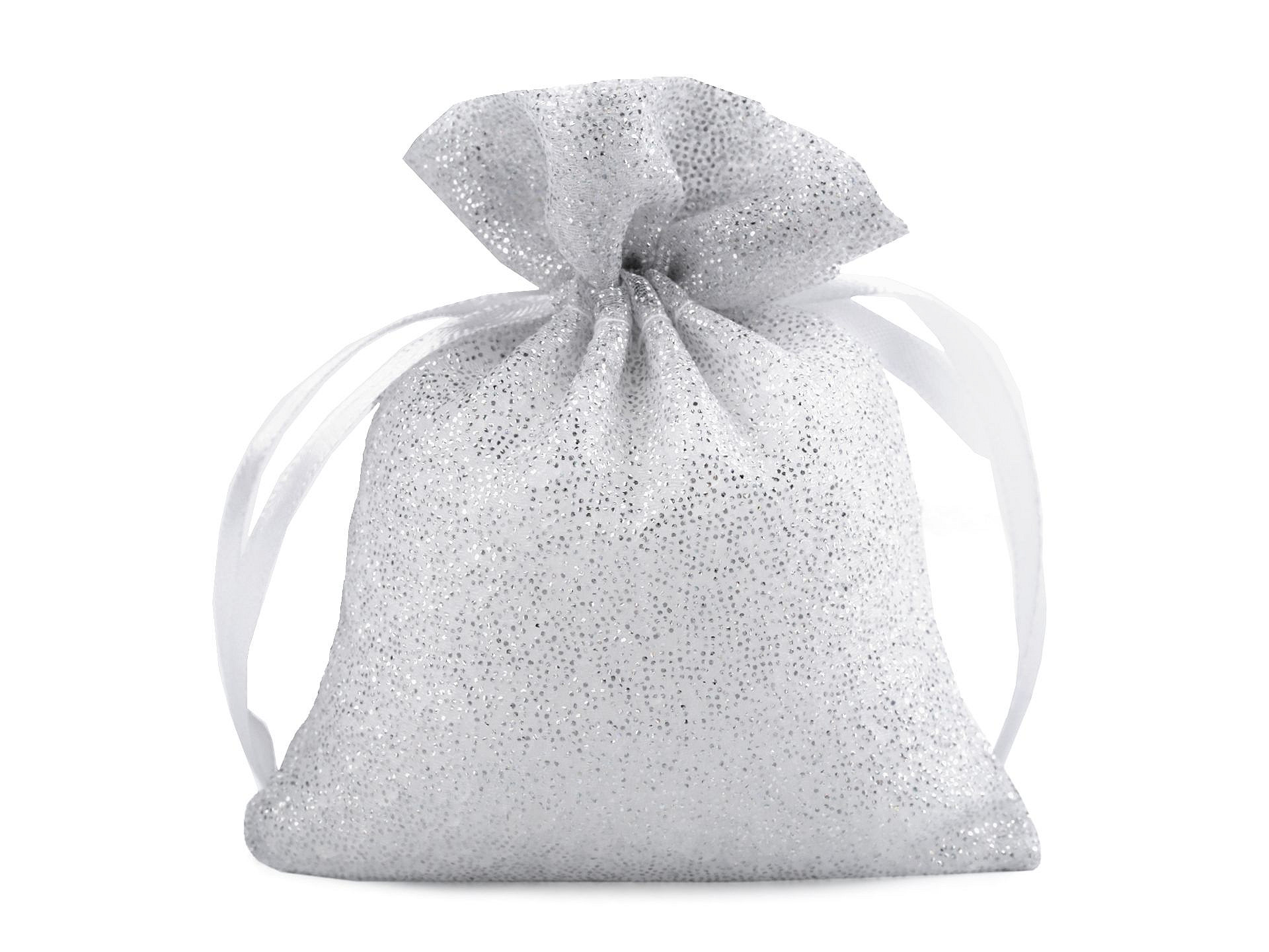 Organza ajándék zsák glitterel 10x13 cm - 10 db