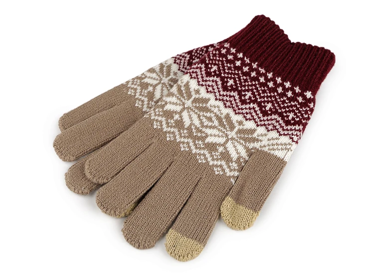 Unisex norvég mintás kötött kesztyű