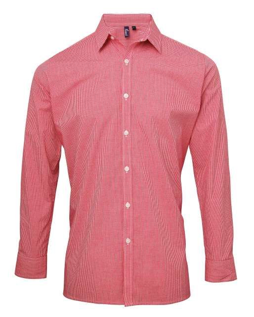 GINGHAM 100% pamut slim fit h.u férfi ing - Piros csíkos
