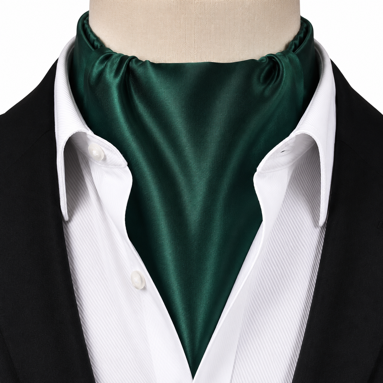 Férfi ascot sál - Sötétzöld