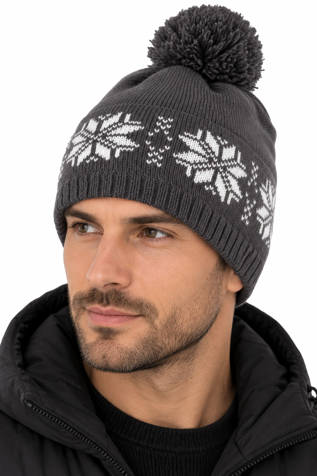 Unisex kötött téli sapka polár béléssel