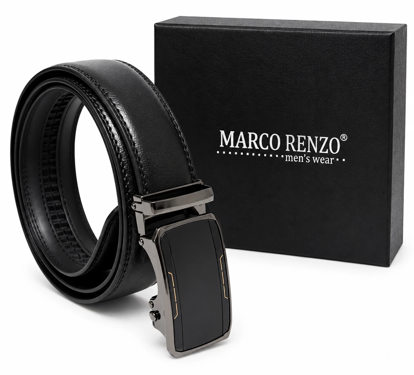 Marco Sergioni férfi bőr öv - Fekete