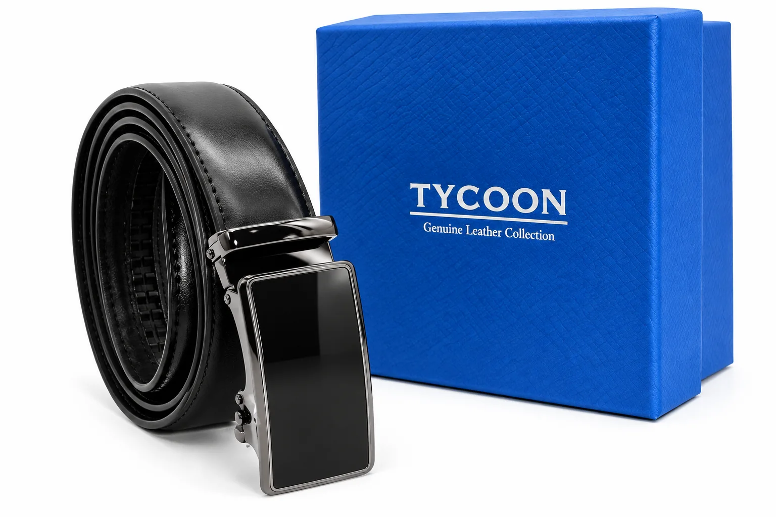 Tycoon extra hosszú férfi bőr öv - Fekete