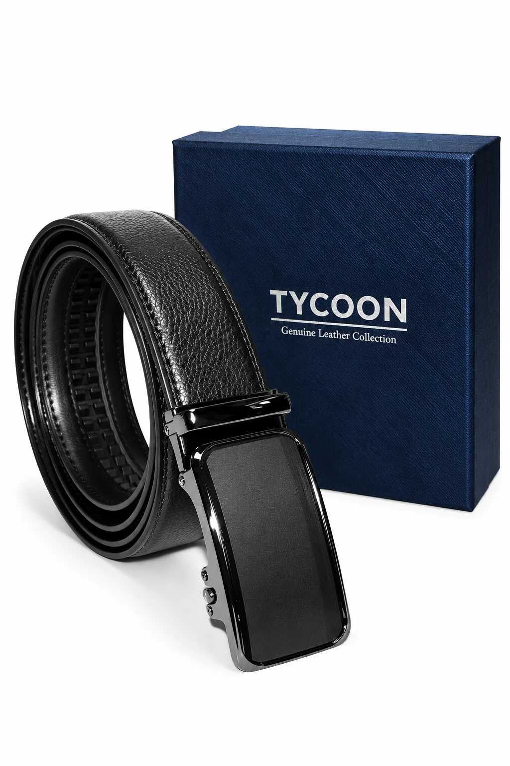 Tycoon férfi bőr öv - Fekete
