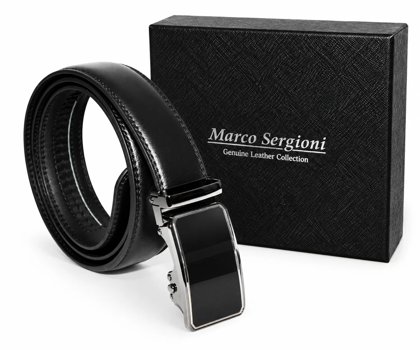 Marco Sergioni férfi bőr öv - Fekete