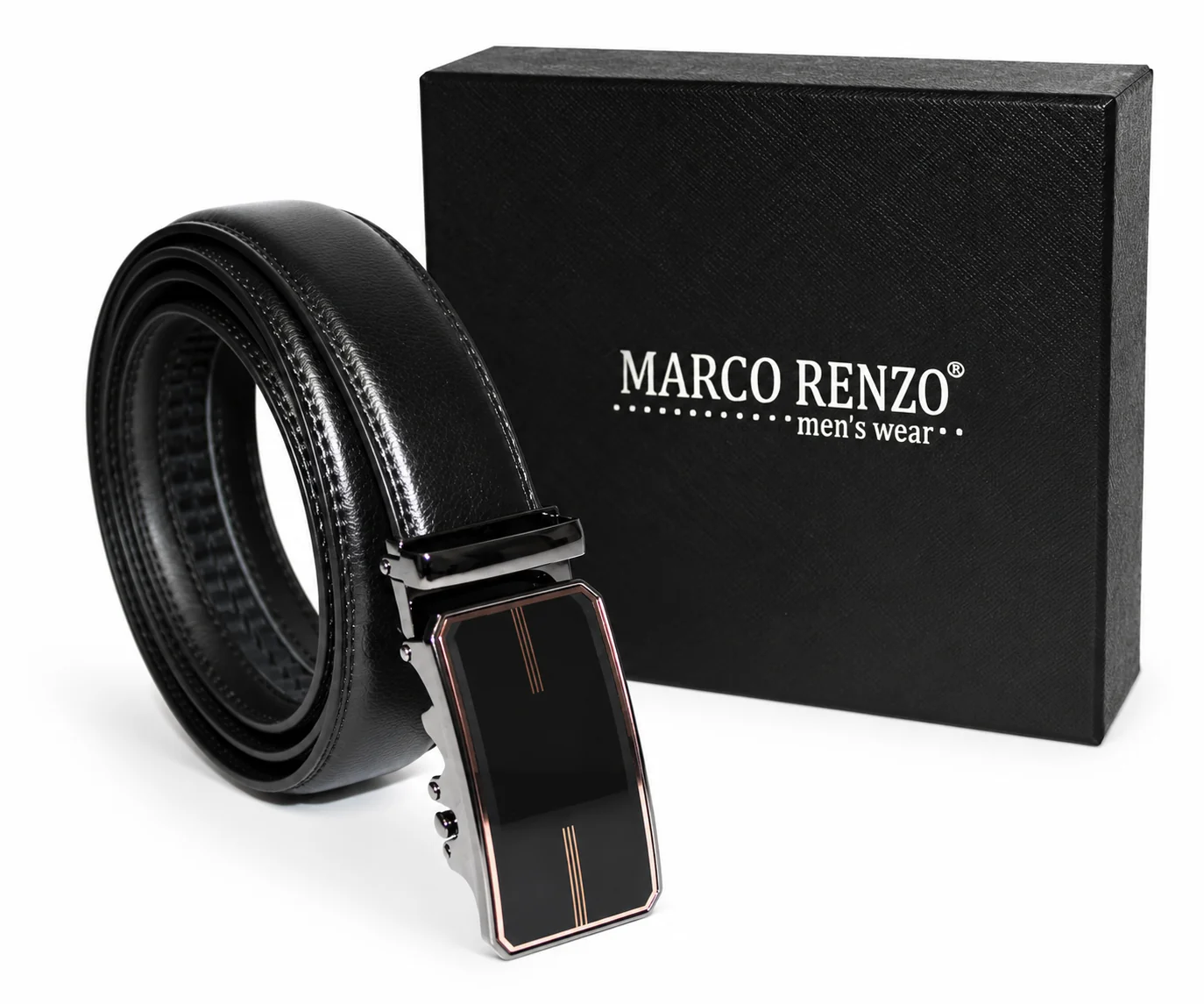 Marco Renzo férfi bőr öv - Fekete