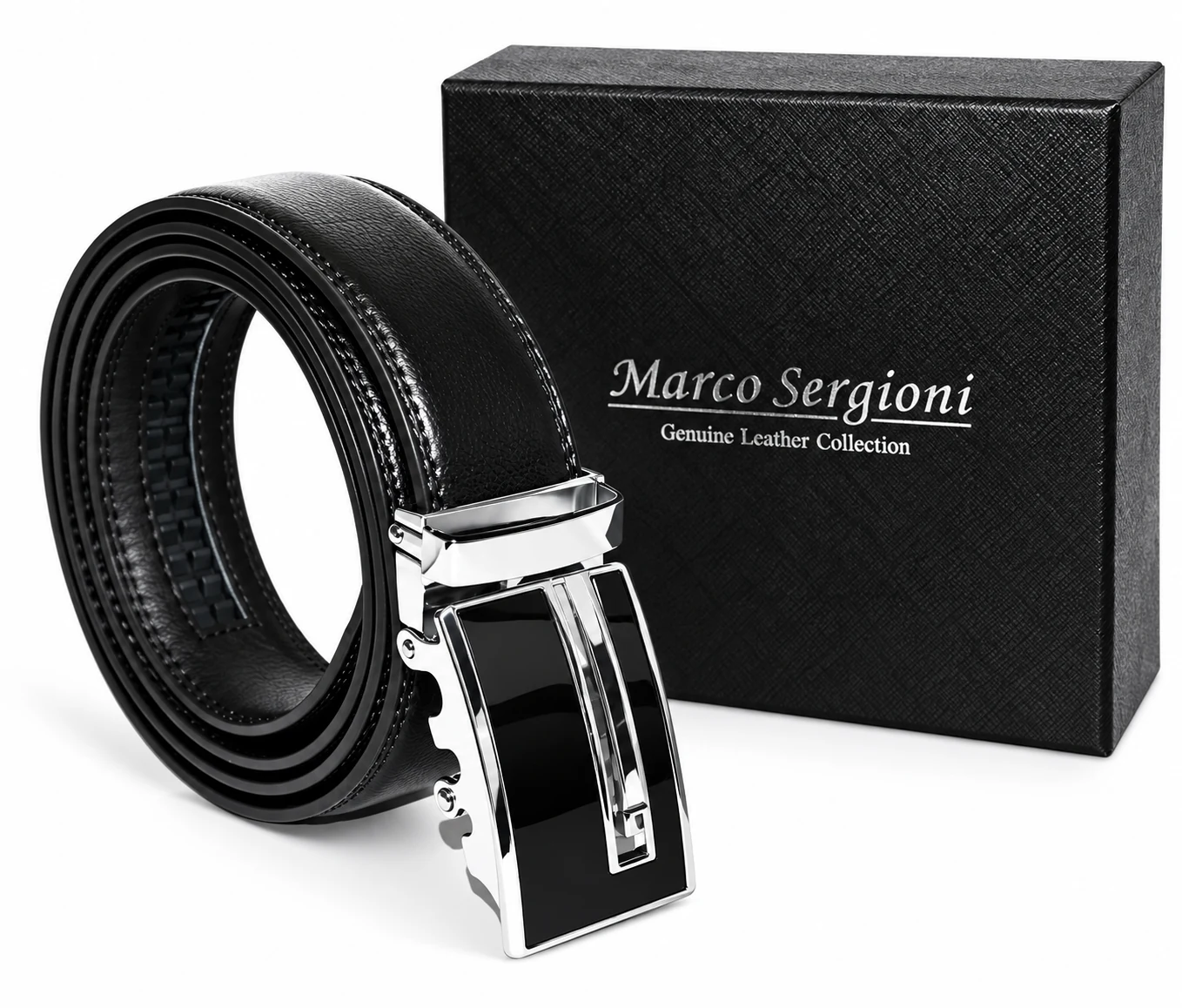 Marco Sergioni férfi bőr öv - Fekete